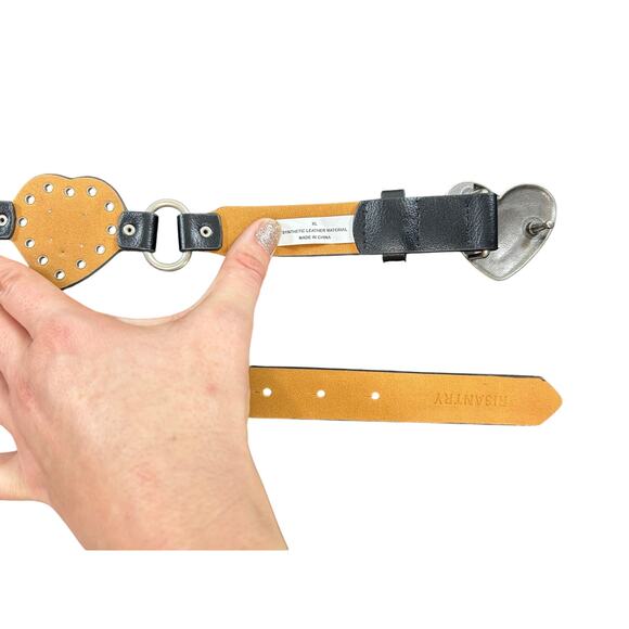 Womens XL- Heart Silver Tone Western Belt- 38-44" adjustable rodeo festival - Picture 3 of 5